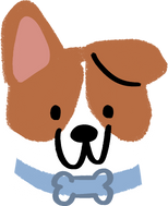 Doodle Headshot of a Corgi